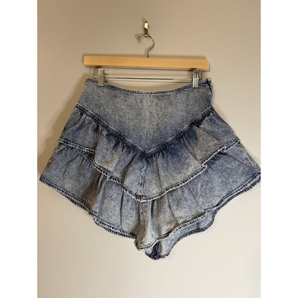 MOTHER The Ruffle Mini Skirt in Denim Size 28 $188 NEW [jb] - Picture 6 of 9